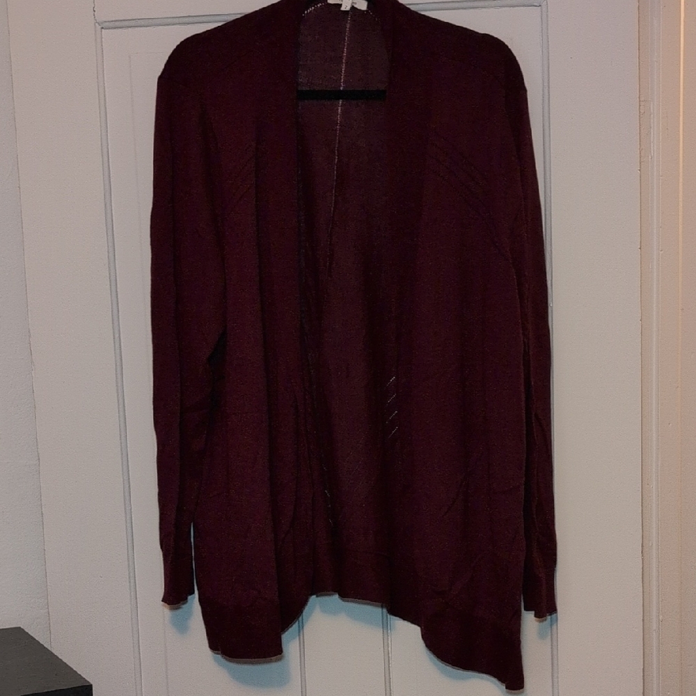 Maurices Rich Burgundy Open Cardigan
